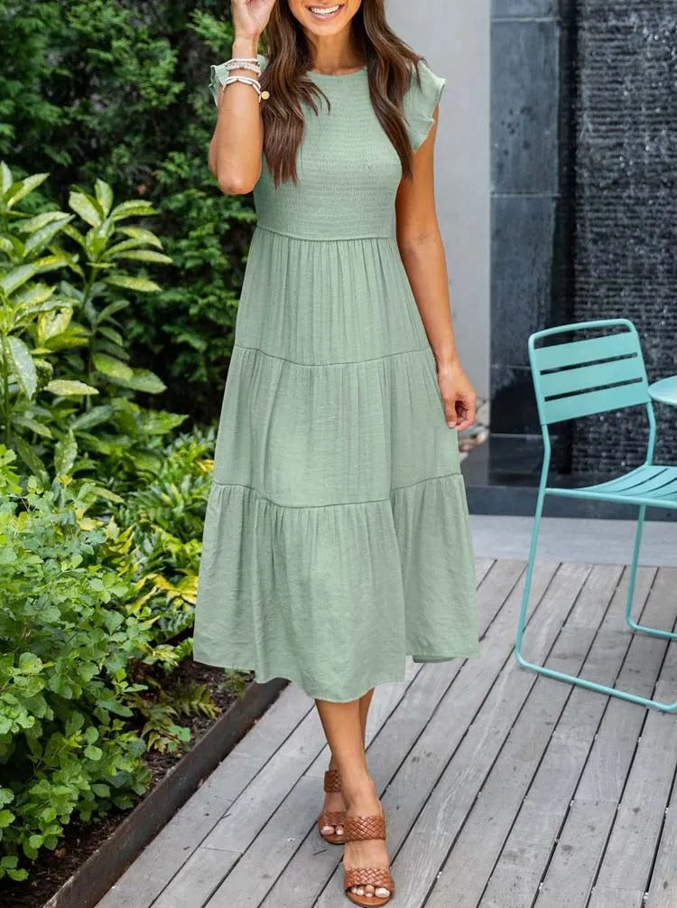 Stylish Casual Tiered Dress