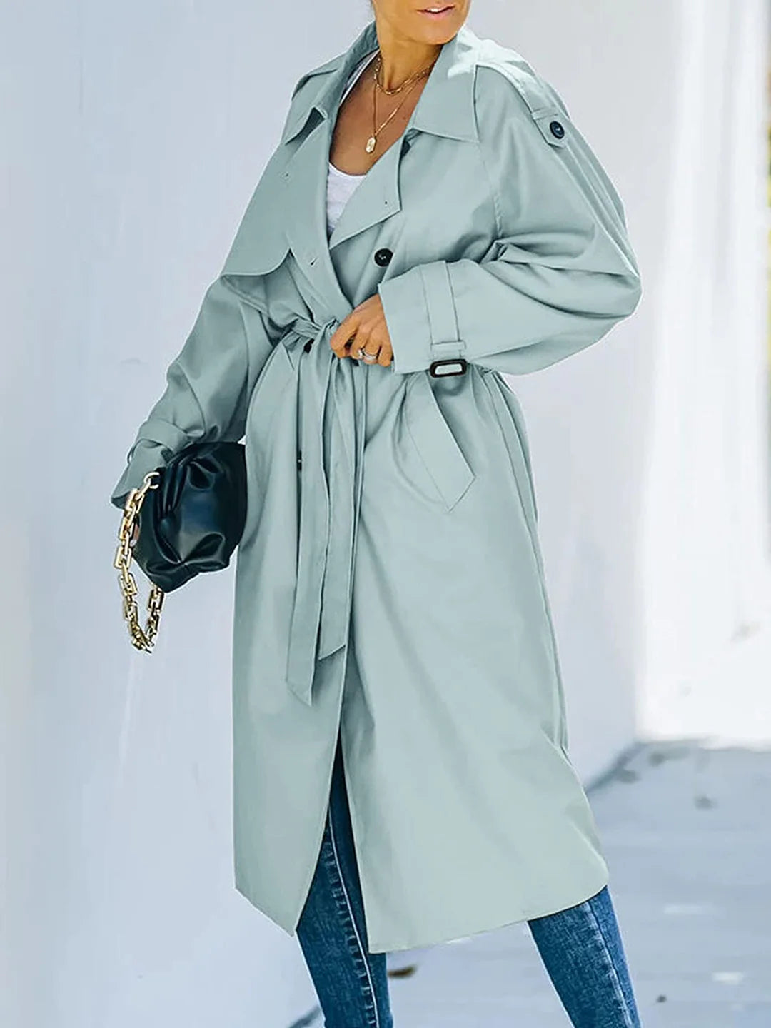 Women's Double-Breasted Trench Coat | Long