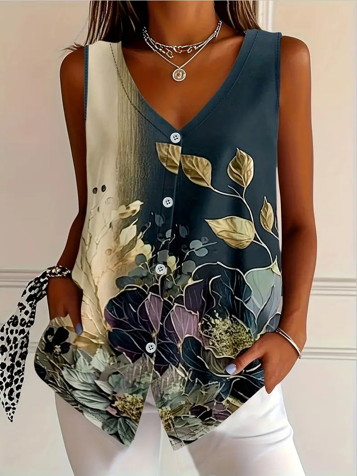 Alethea - Elegant Casual Sleeveless Blouse
