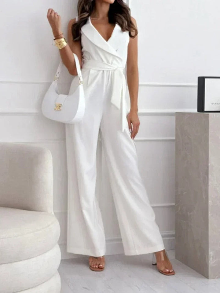 Stylish Wrap-Front Wide-Leg Jumpsuit