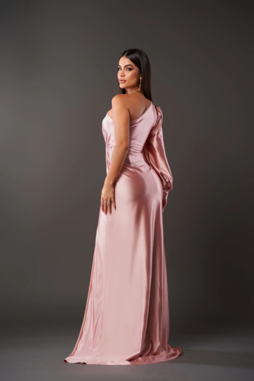 Stylish One-Shoulder Satin Dress