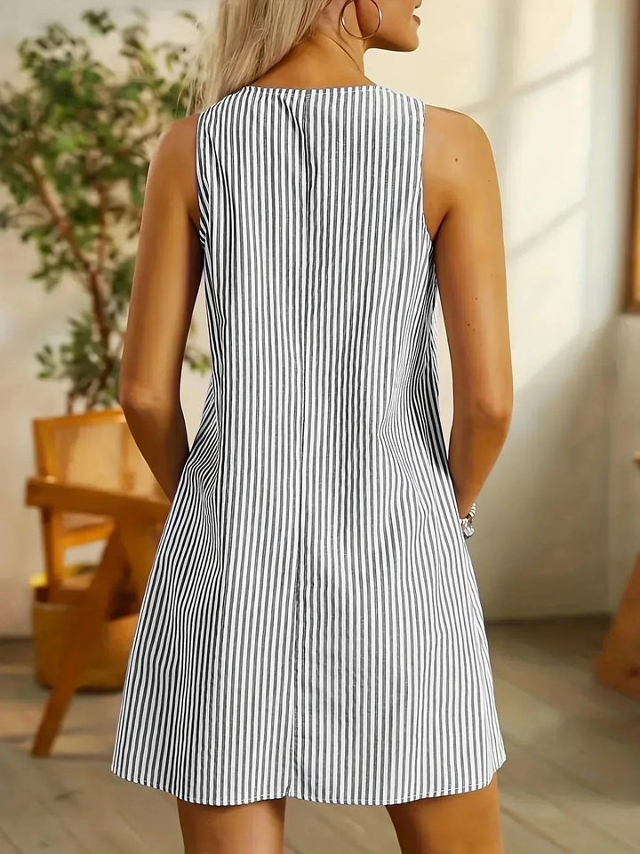 Classic Striped Sleeveless Dress