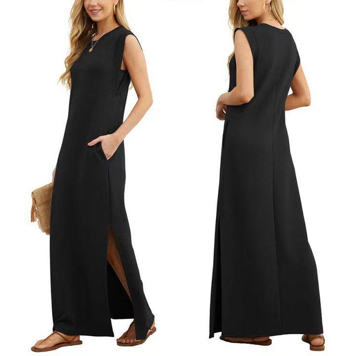 Wrinkle-Free Casual Dress for Women with Split Hem🌸