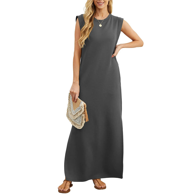 Wrinkle-Free Casual Dress for Women with Split Hem🌸