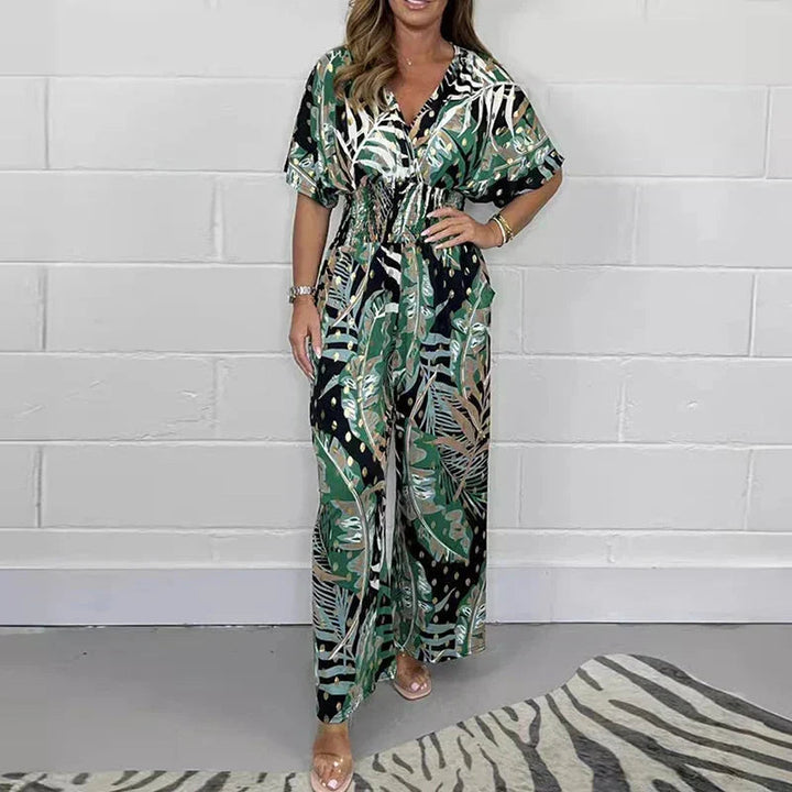 Stylish Tropical Print Jumpsuit