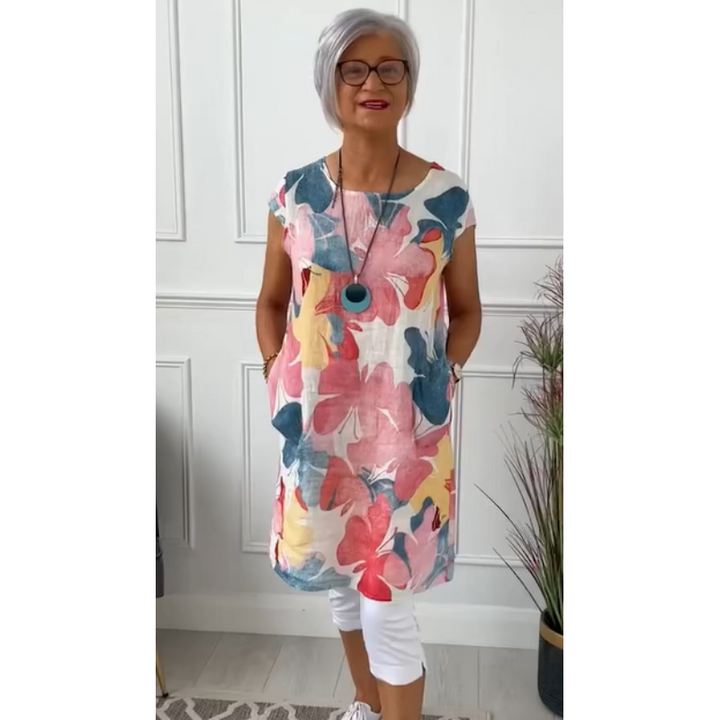 Stylish Floral Pocket Dress